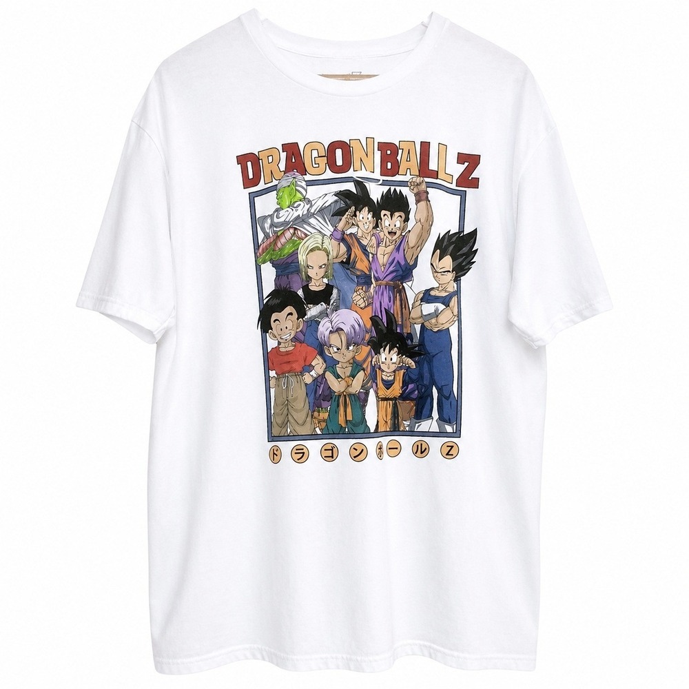 Dragon Ball Z Men XL White Graphic T Shirt Goku Vegeta Anime Streetwear 2022